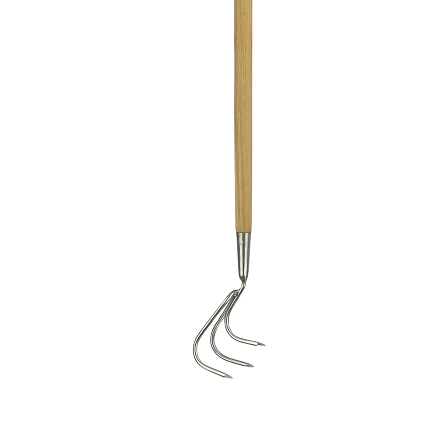 Kent & Stowe 3-Zinken-Grubber mit Eschenholz-Langstiel für Gartenarbeiten.