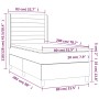 vidaXL Boxspringbett dunkelgrau (80x200 cm) mit Matratze und Topper, Stoffbezug.