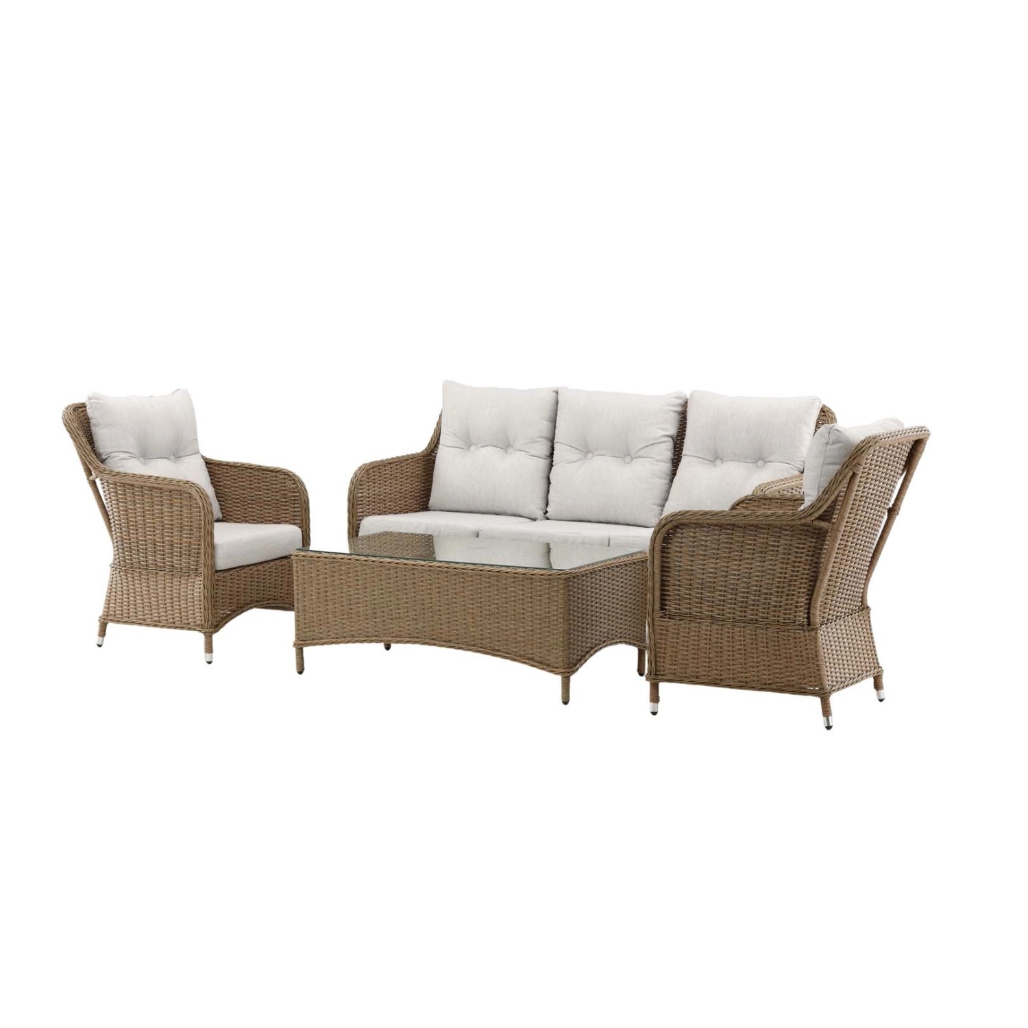 ebuy24 Vikelund Lounge-Set 4 Teile Natur