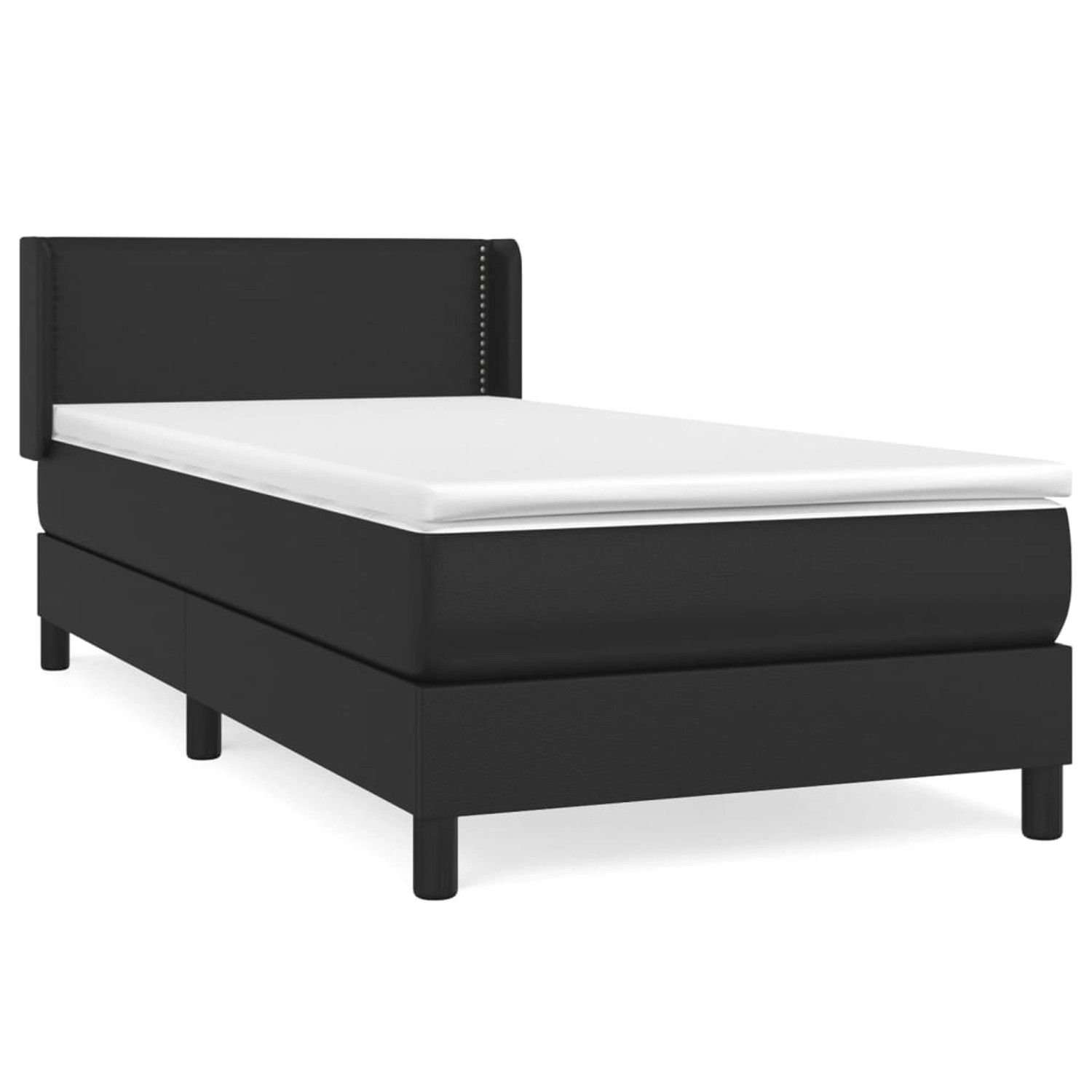 vidaXL Boxspringbett mit Matratze Schwarz 100x200 cm Kunstleder1388456 günstig online kaufen