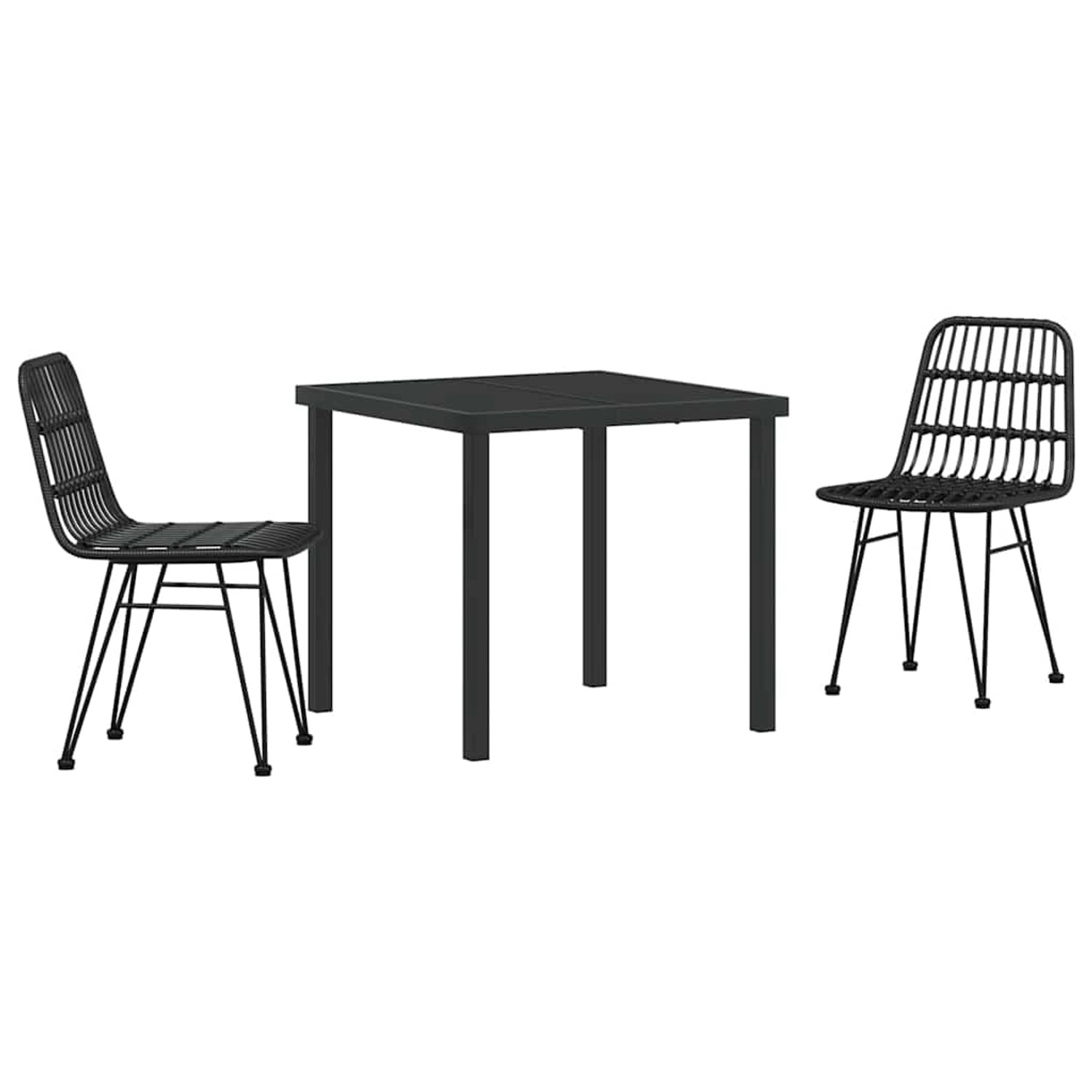 vidaXL Garten Essgruppe 3-Tlg Schwarz Poly Rattan 3379198 günstig online kaufen