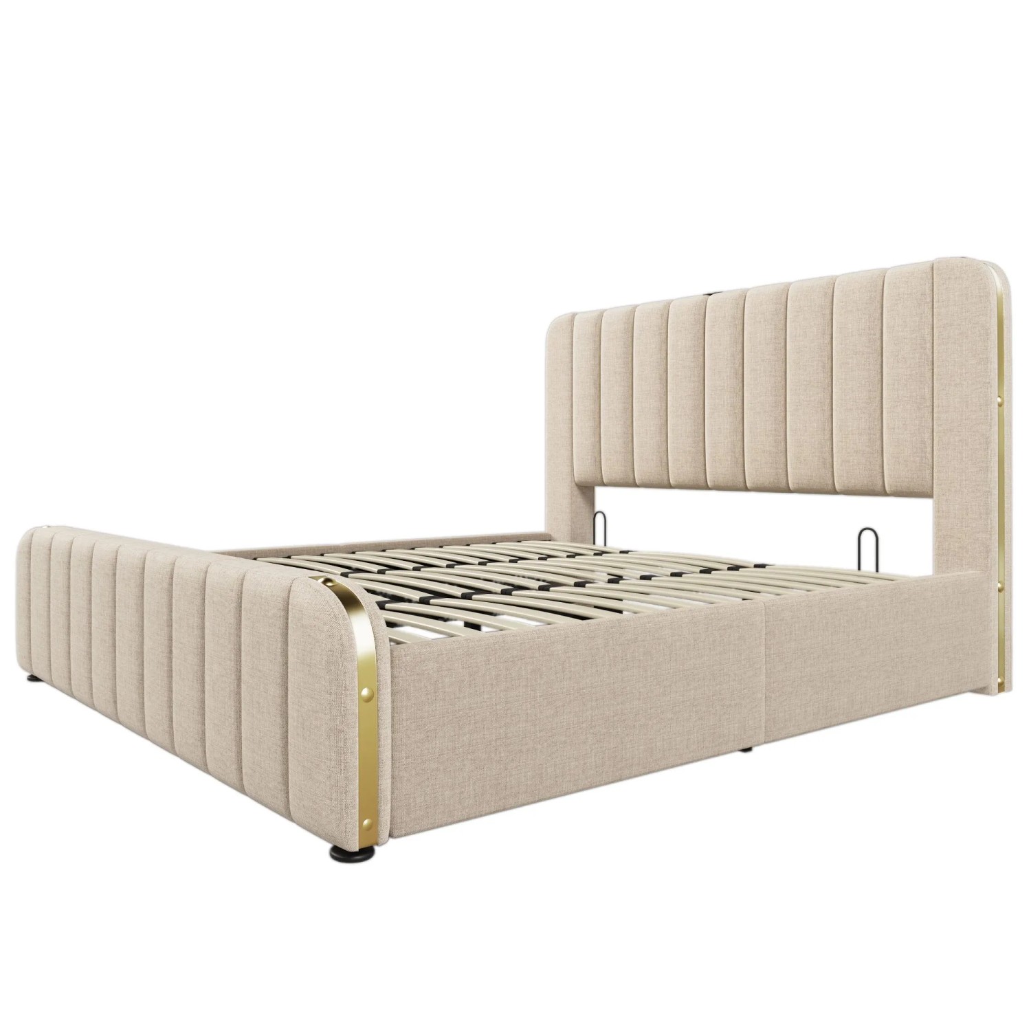 okwish Polsterbett 180×200 Doppelbett mit USB Type-C Ladefunktion mit Matratze