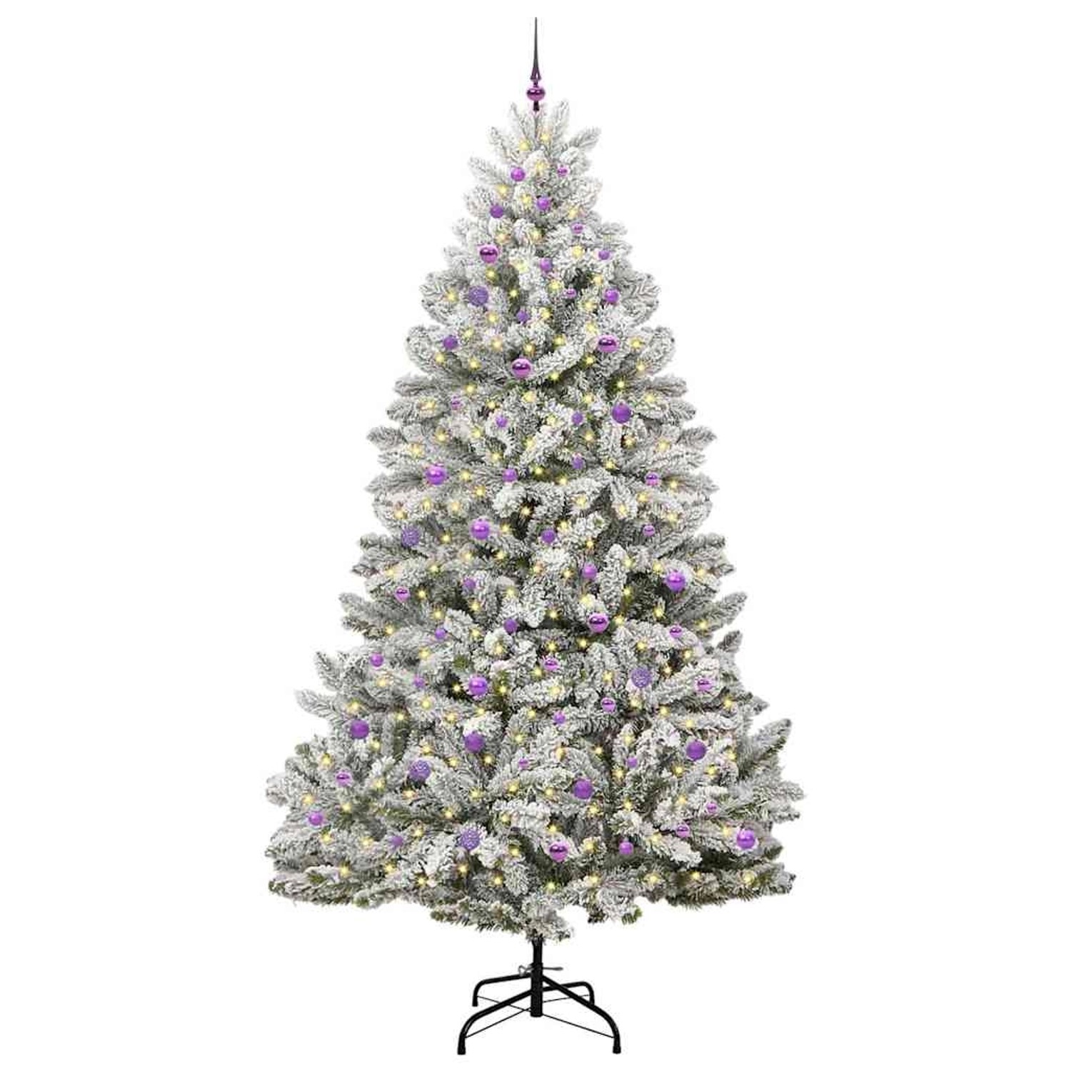 vidaXL Künstlicher Weihnachtsbaum Grün und Weiß 270 cm PVC und Metall 3395781
