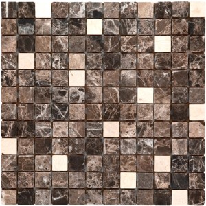 Mosaikmatte Naturstein Kronos Marron Sunny, 30x30 cm, braun-beige Natursteinoptik für Wand und Boden.