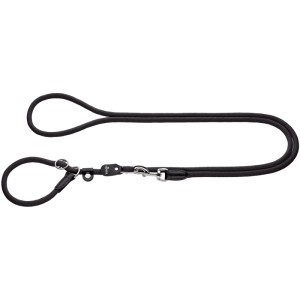 Schwarze Hunter Retriever-Leine Freestyle, Ø 8 mm x 1,7 m, Hundeleine mit integrierter Halsung.