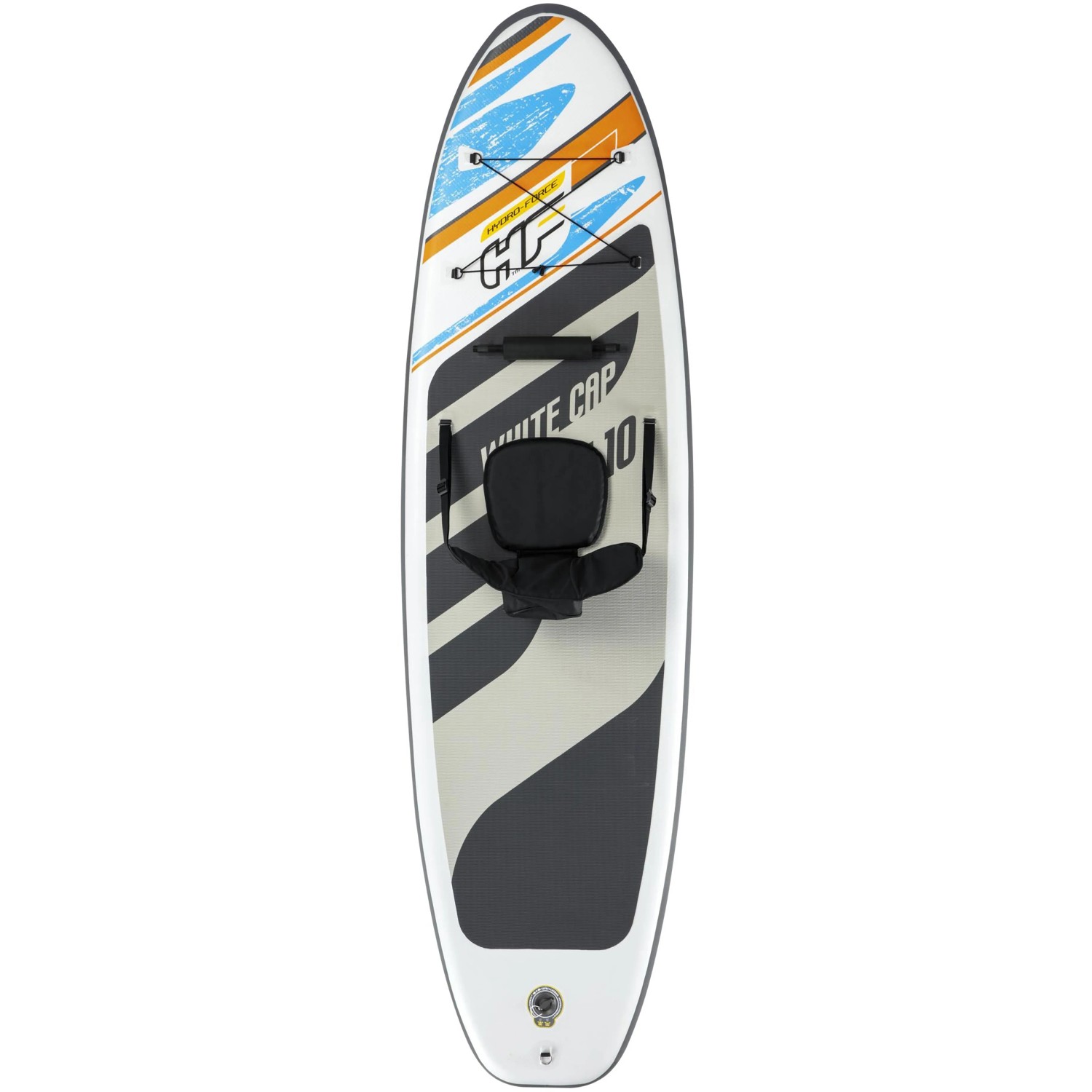 Hydro-Force SUP White Cap Board-Set, 305 cm, mit Sitz. Ideal für Stand Up Paddling & Kajak-Touren.
