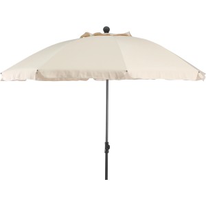 Siena Garden Marktschirm, Ø 200 cm, Natur, mit Knickfunktion für flexible Beschattung.