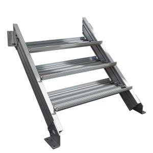 Treba Außentreppe Alaska 3-stufig aus Aluminium, ideal für den Außeneinsatz.