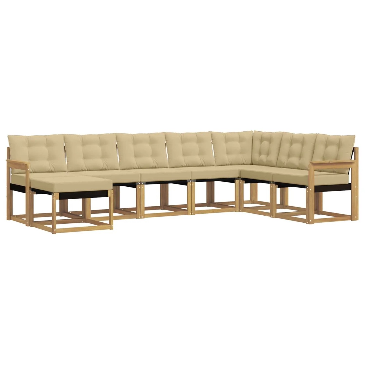 vidaXL Outdoor-Sofagarnitur mit Kissen 8-Tlg Weiß und Beige 3389759