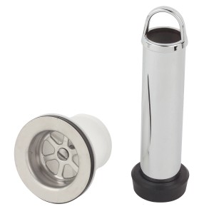 Kirchhoff Standrohrventil, 47,8mm (1 1/2), 120mm, Chrom, mit Stopfen und Sieb.