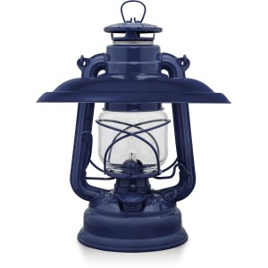 Feuerhand Sturmlaterne Baby Special mit kobaltblauem Reflektorschirm für Blendschutz und Lichtlenkung.