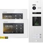 Balter EVO-HD Video-Türsprechanlage mit Fingerprint für 2 Familienhaus, Monitore in Silber-Weiß.