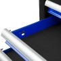 Detailaufnahme: Blaue Schublade des EBERTH Werkstattwagens (leer) mit Metall-Doppelwand.