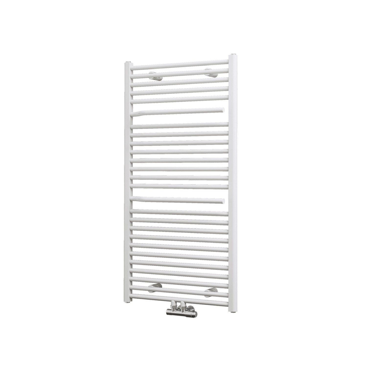 Schulte Design-Heizkörper Orlando, 670 W, Alpinweiß mit Mittenanschluss. Badheizkörper für Handtücher.