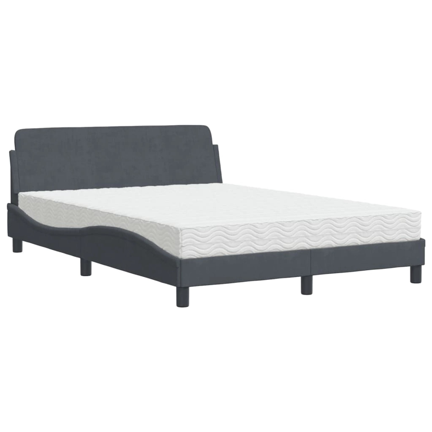 vidaXL Bett mit Matratze Dunkelgrau 140x200 cm Samt Modell 12007503 günstig online kaufen