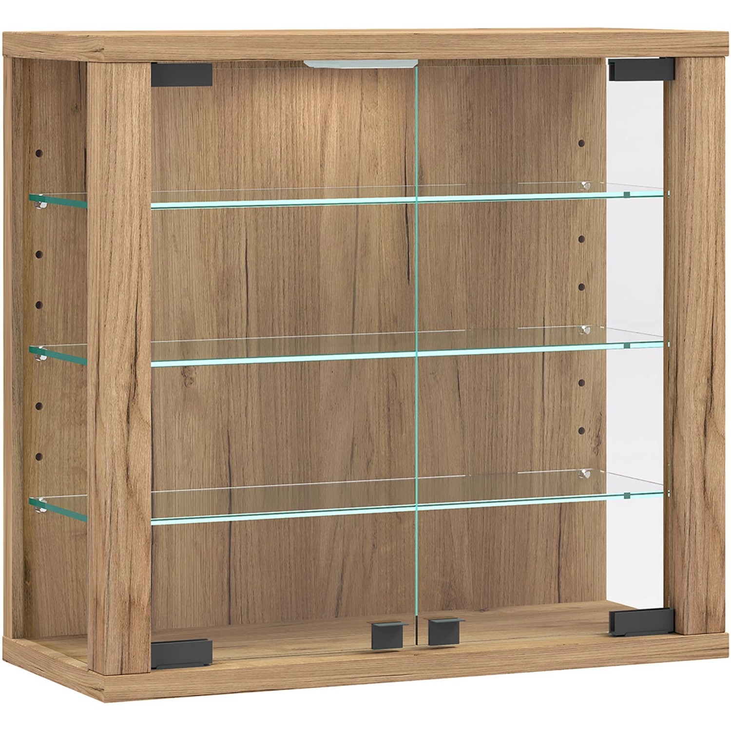 ebuy24 VitrosaS Vitrinenschrank Wandhängend 2 Türen Eiche Dekor günstig online kaufen