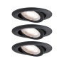 Einbaustrahler Set, 3-fach, schwenkbar, LED, 3x4,8W, 3000K, 230V, Schwarz matt.