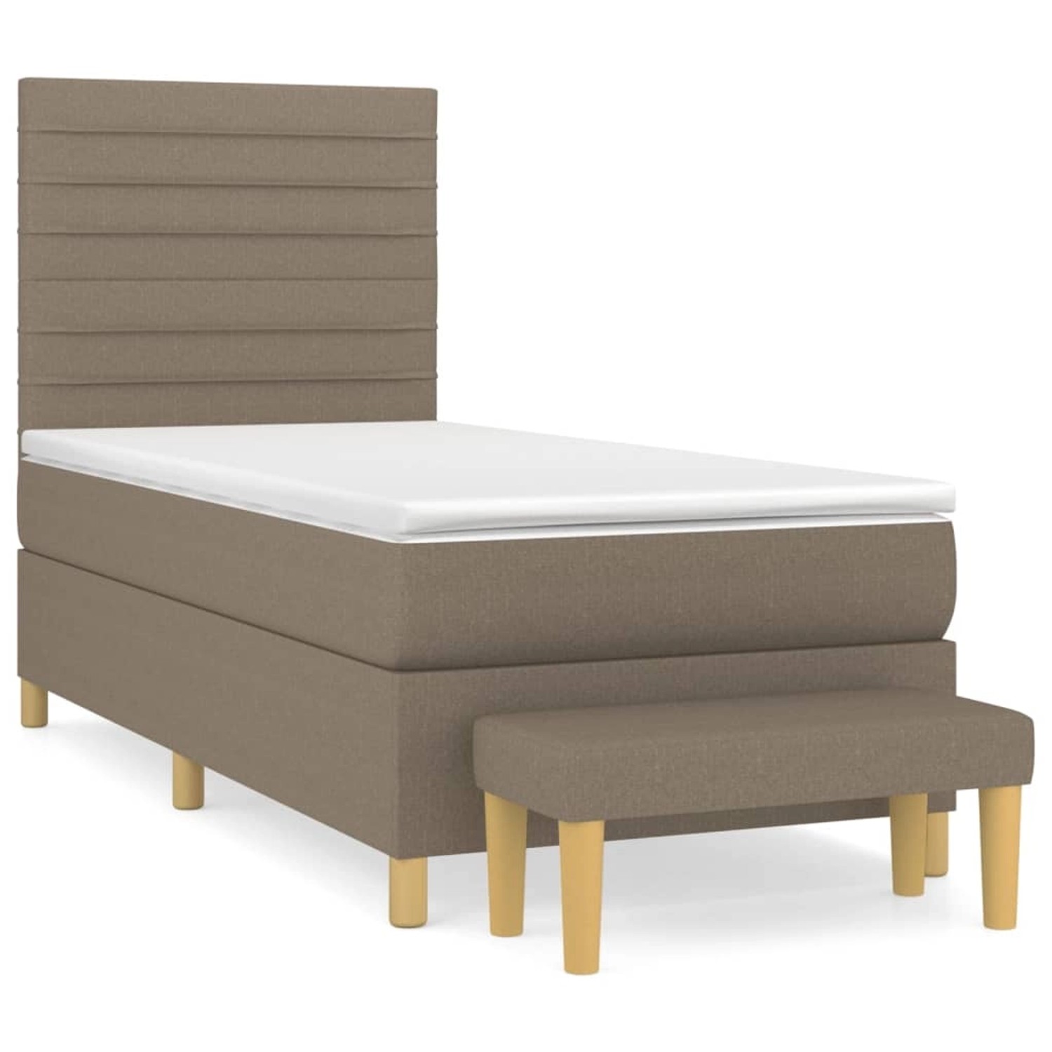 vidaXL Boxspringbett mit Matratze Taupe 100x200 cm Stoff1366887 günstig online kaufen