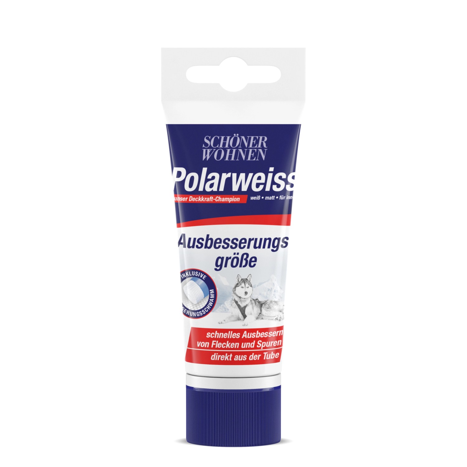 Schöner Wohnen Polarweiss Ausbesserungsgröße Tube 50ml für kleine Reparaturen.