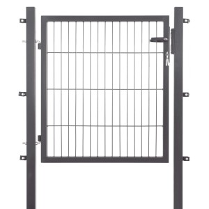 Metallzaun Einzeltor für Doppelstabmatten Anthrazit Rahmen 80 cm x 100 cm