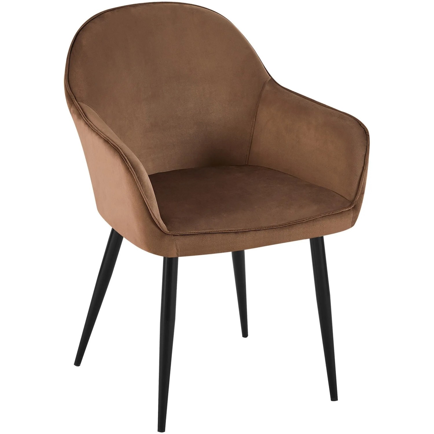 DELUKE Esszimmerstuhl GENIM Samt Braun 60x60x84cm Essstühle Esszimmerstühle Küchenstühle Wohnzimmerstühle