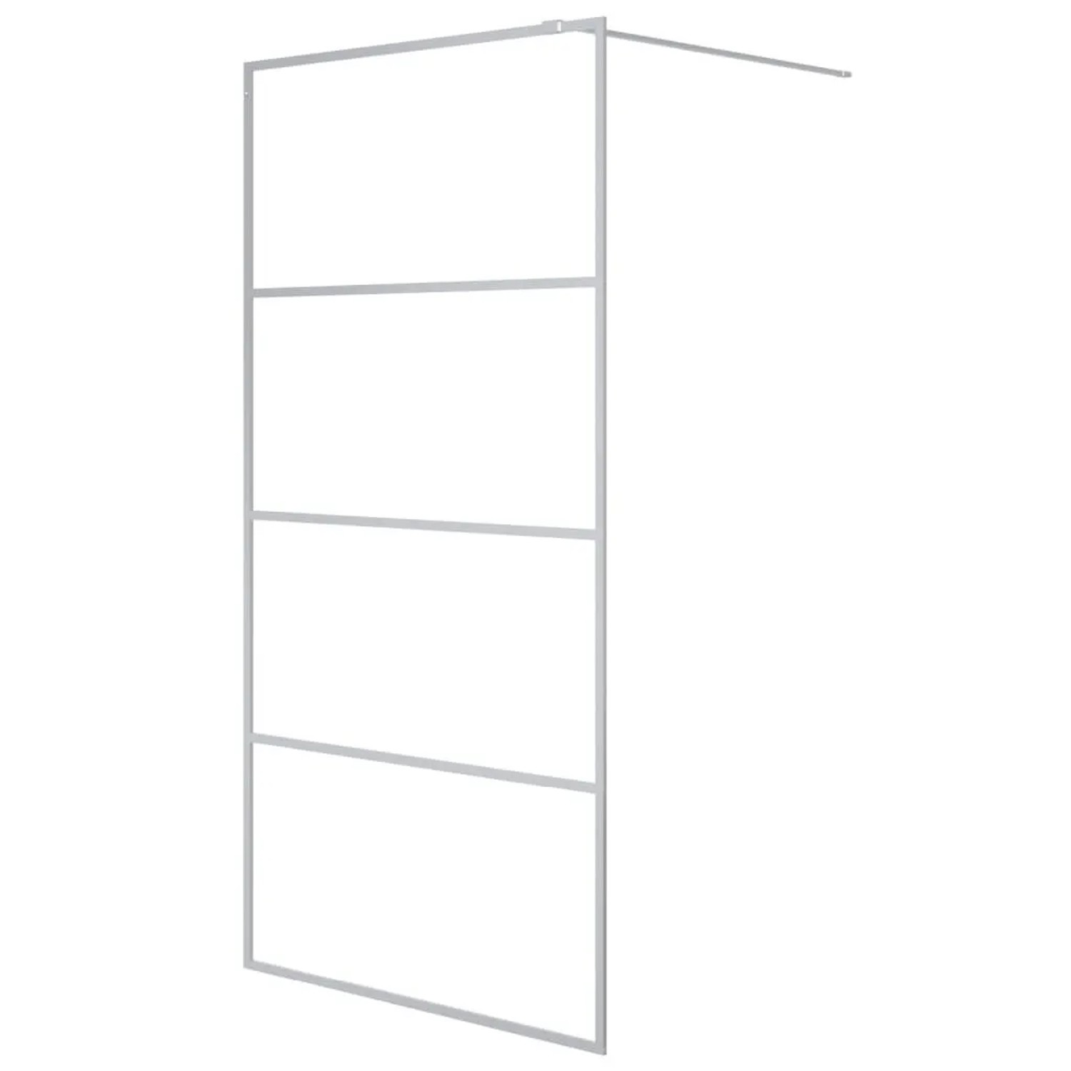 vidaXL Duschwand für Begehbare Dusche Silbern 100x195 cm ESG-Klarglas 152137