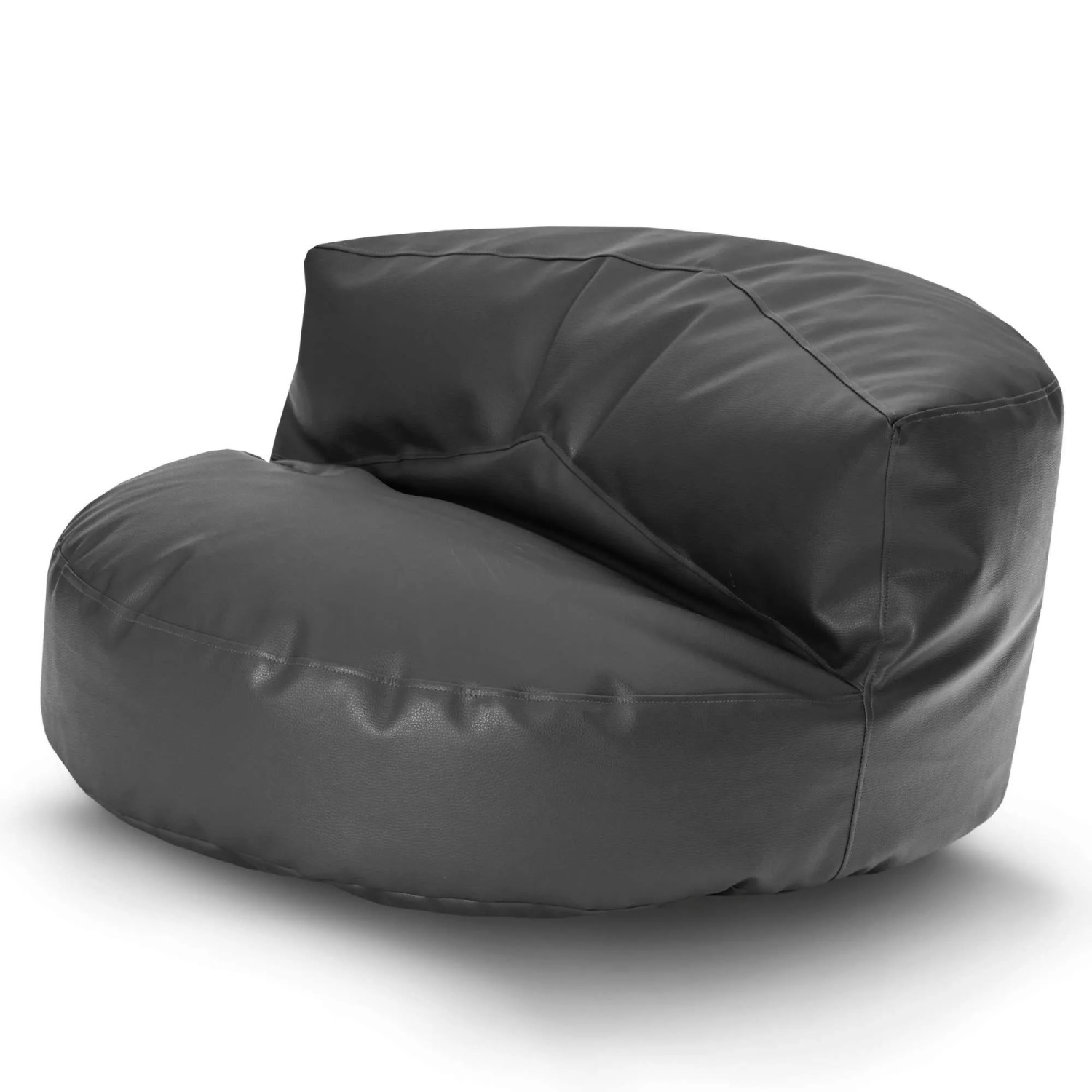 Green Bean Sitzsack-Sofa 90 x 50 x 50 cm Leder mit EPS-Perlen-Füllung Dunkelblau