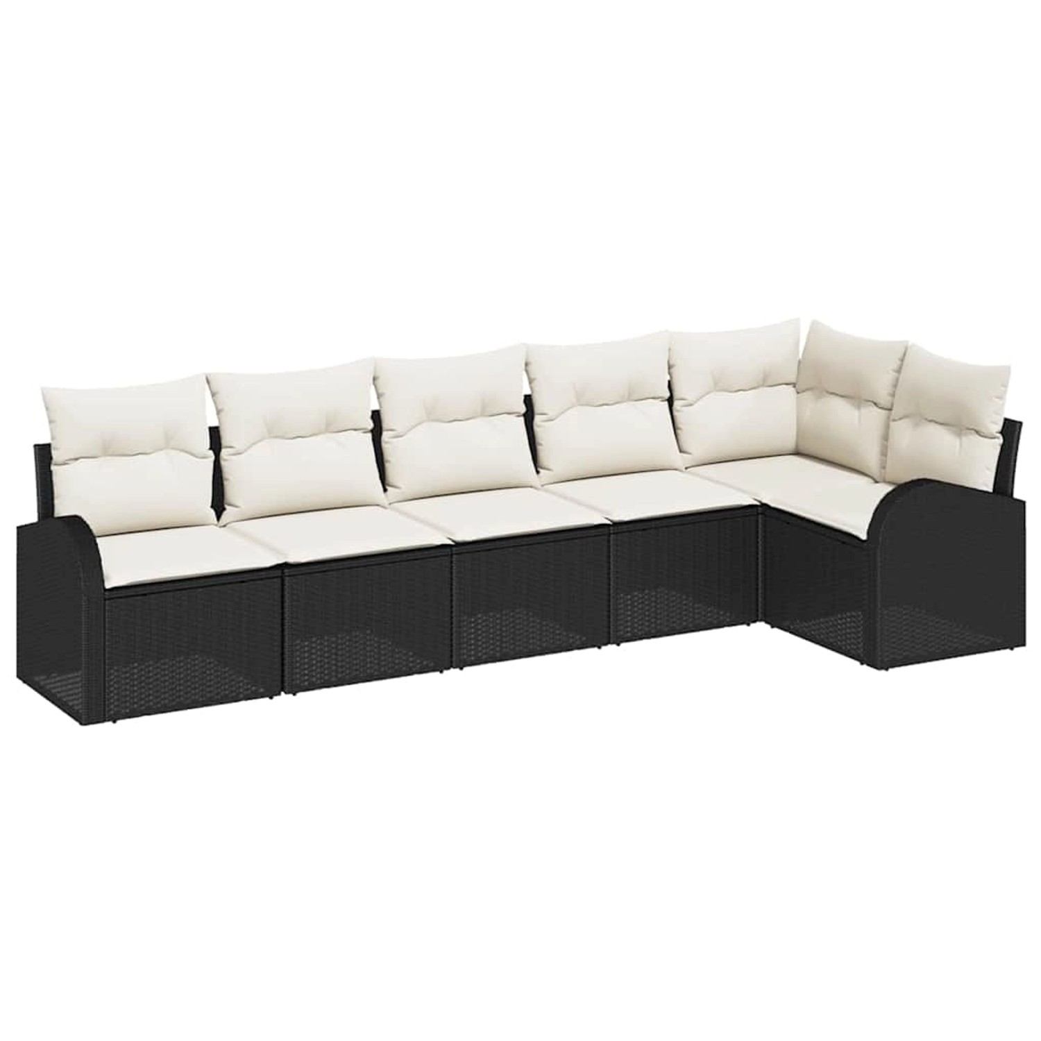 vidaXL Garten-Sofa-Set mit Kissen 6-Tlg Schwarz Poly Rattan 3346057 günstig online kaufen