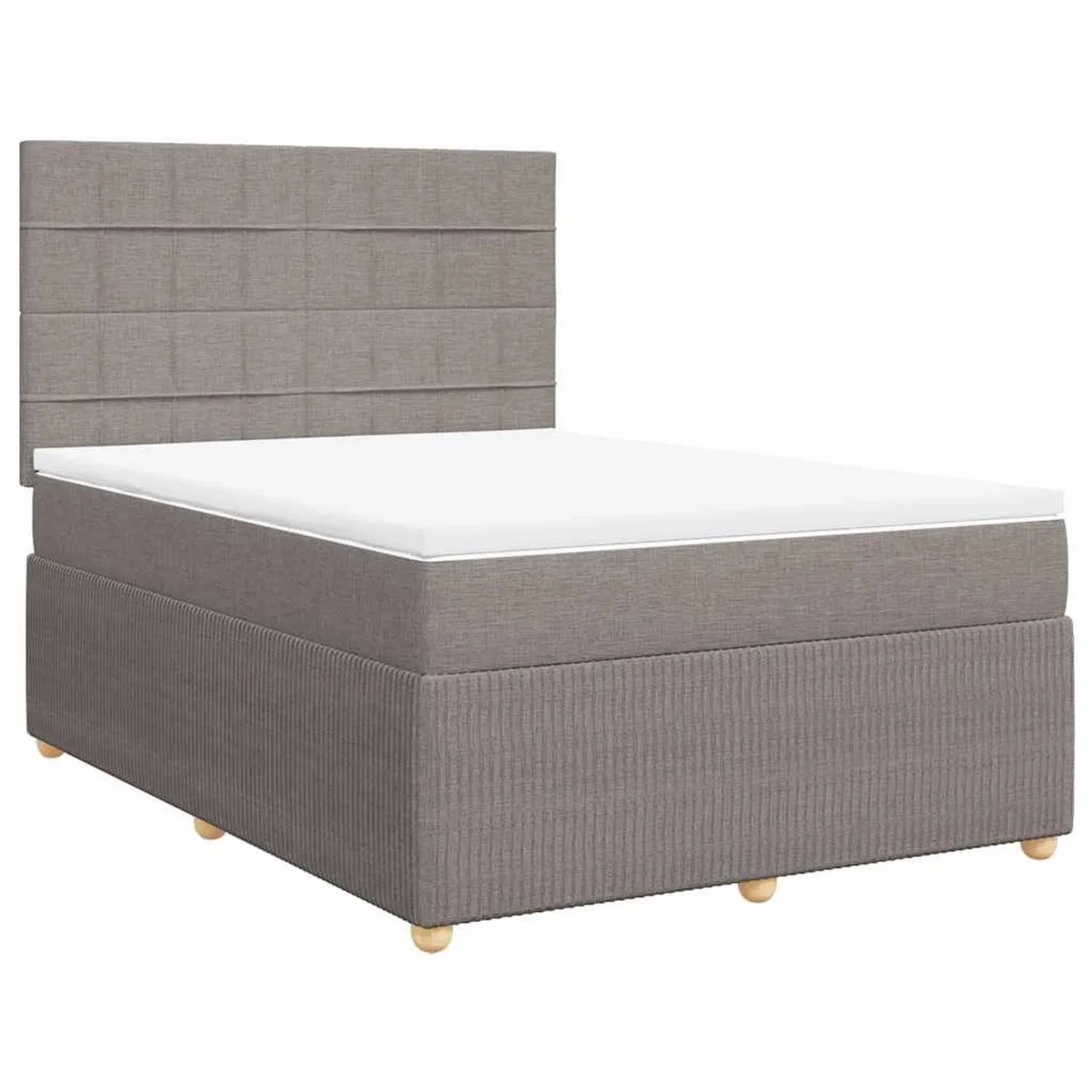 vidaXL Boxspringbett mit Matratze Taupe 160x200 cm Stoff 3294411 günstig online kaufen