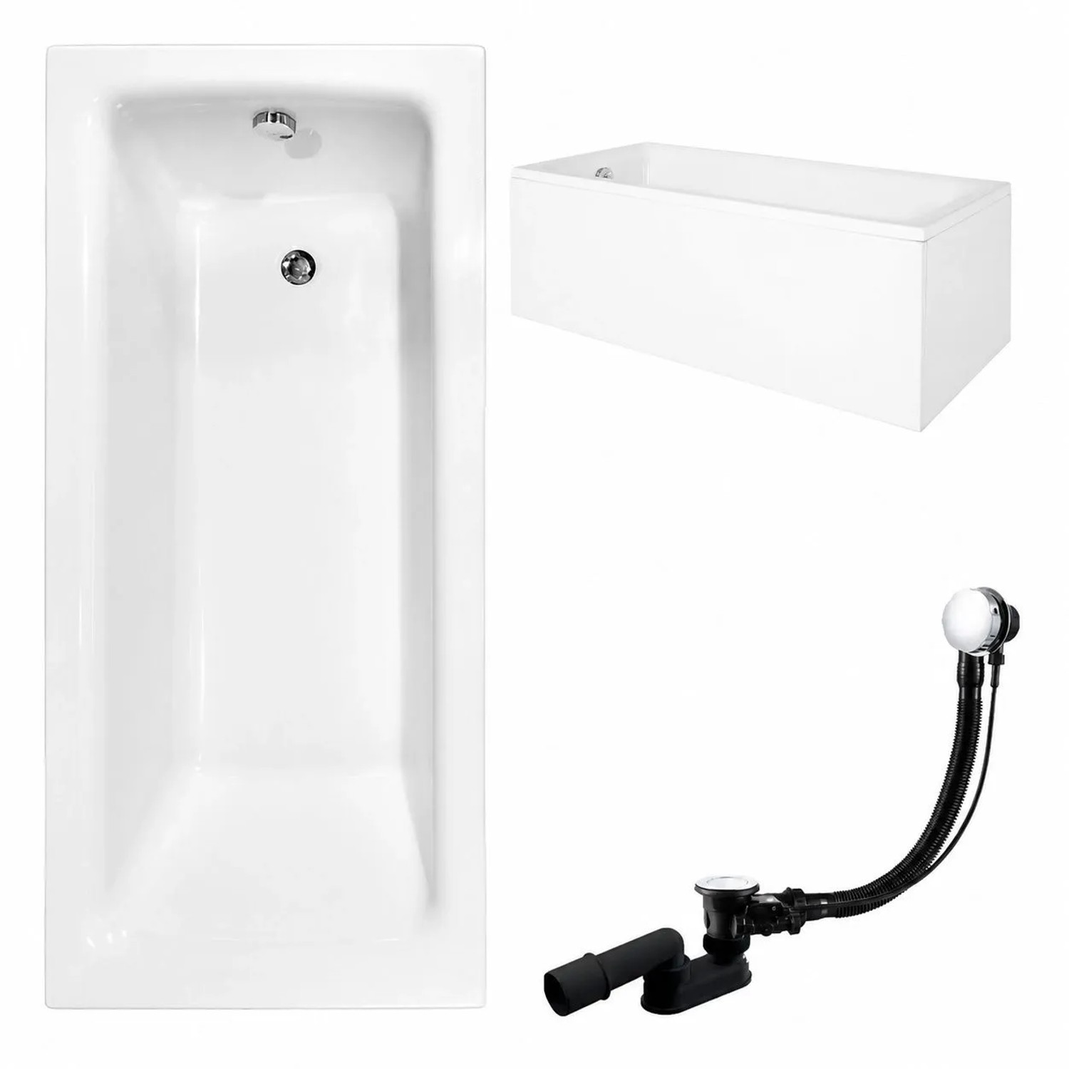 KOLMAN Badewanne Rechteck 150 x 70 Cm Mit Acrylschürze Inkl. Ablauf Und Füße
