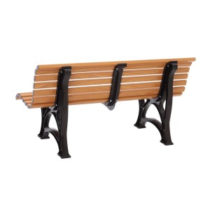 Gartenbank Jamaika 3-Sitzer in Holzoptik, Rückansicht. Witterungsbeständig und UV-beständig.