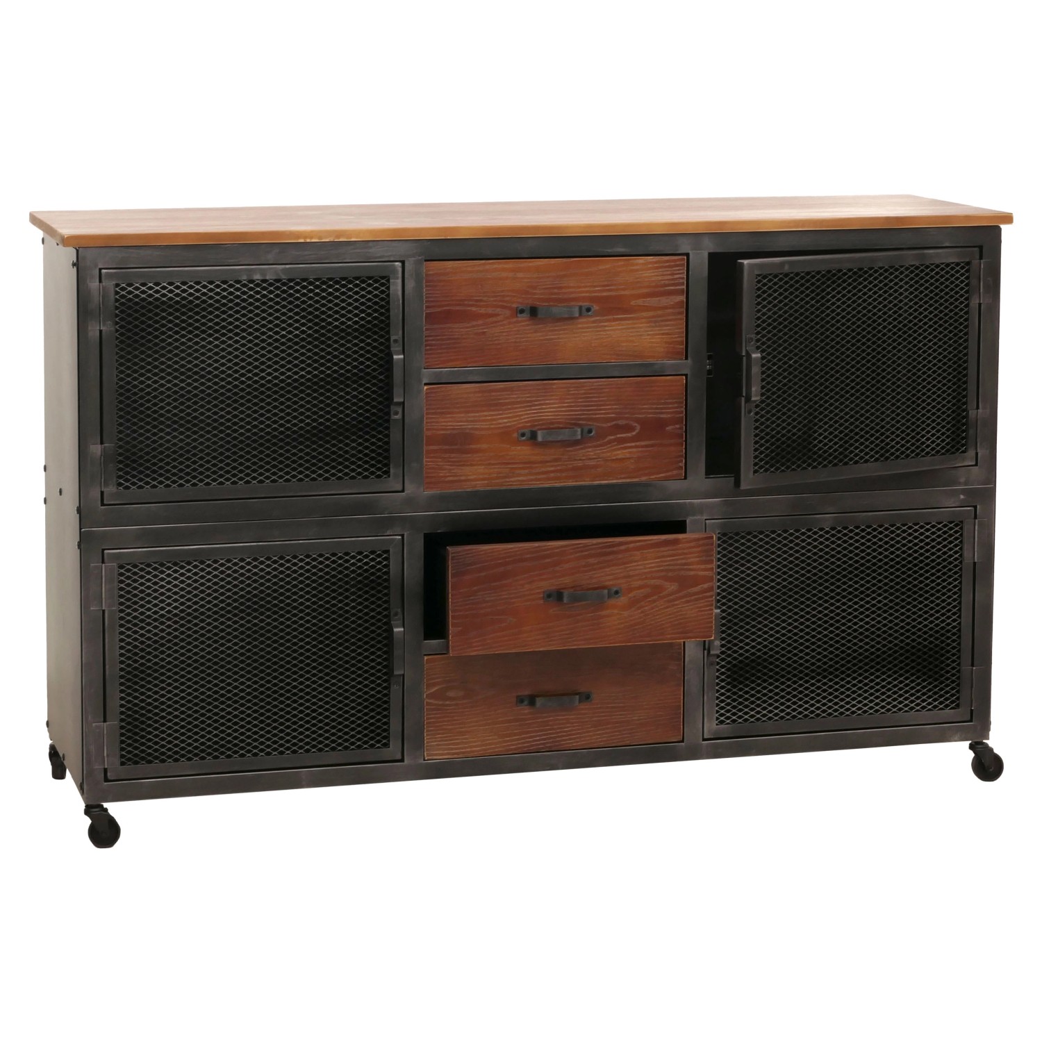 MCW Sideboard N28 Schwarz Braun günstig online kaufen