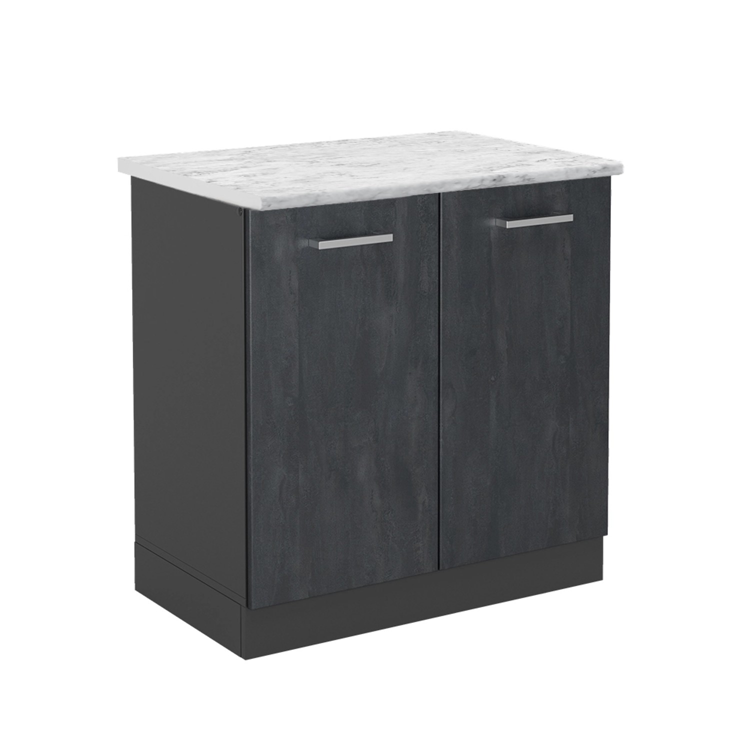 Vicco Spülenunterschrank R-Line Schwarz Beton/Anthrazit 80 cm AP Marmor