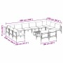 vidaXL Garten-Sofa-Set, 13-teilig, Anthrazit, Stahl, mit Maßangaben.