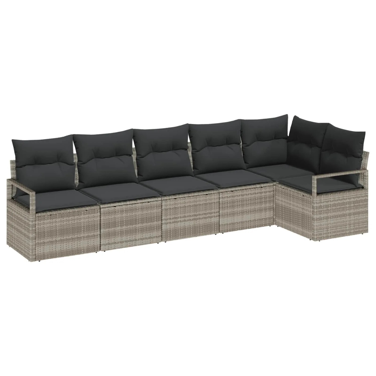 vidaXL Gartensofa-Set mit Kissen 6 Stk Hellgrau Poly-Rattan 3355071 günstig online kaufen