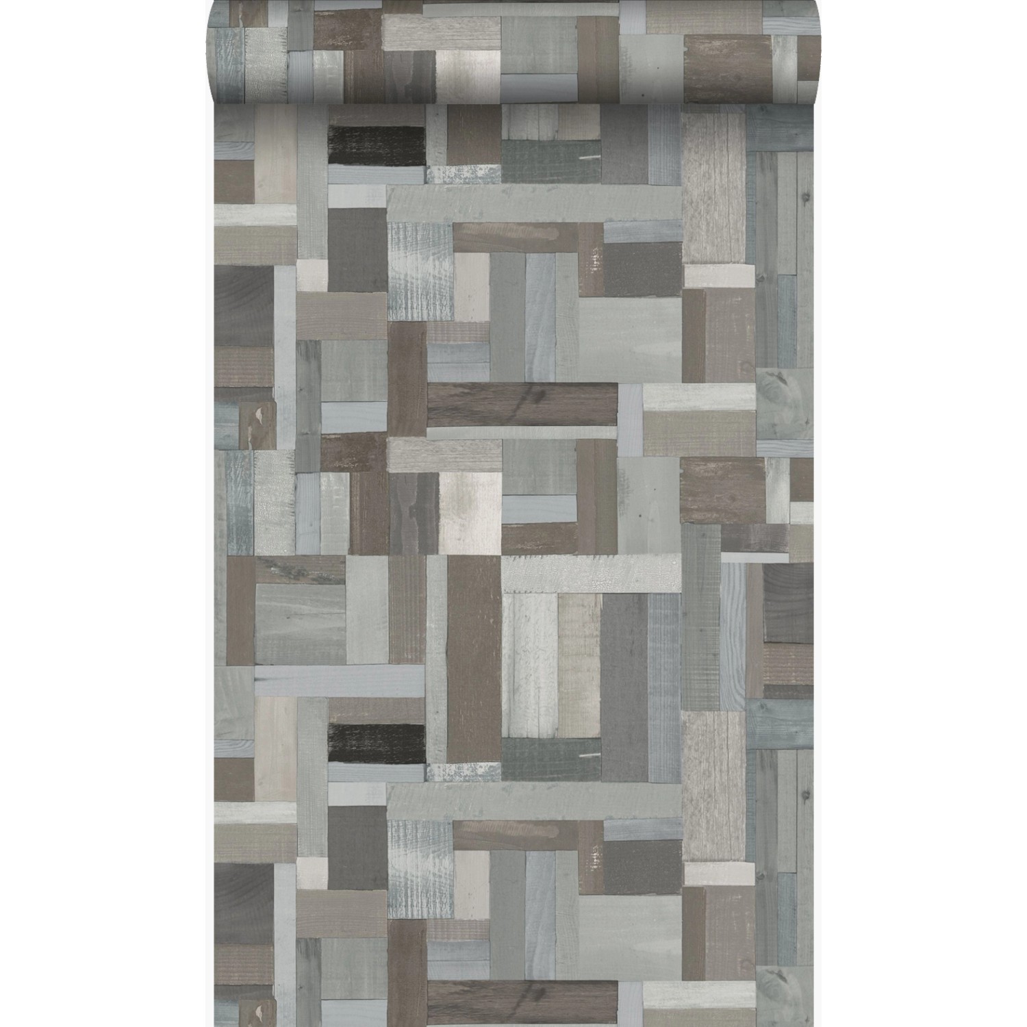 Origin Wallcoverings Tapete Altholz-Motiv Hellgrau und Taupe 53 cm x 10.05 günstig online kaufen