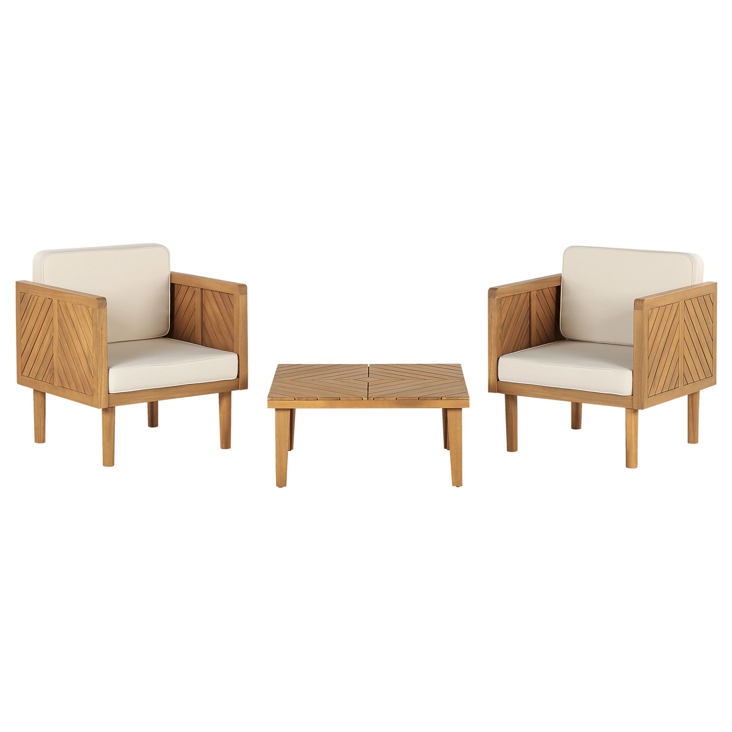 Beliani Bistro Set BARATTI Hellbeige 65x65x76