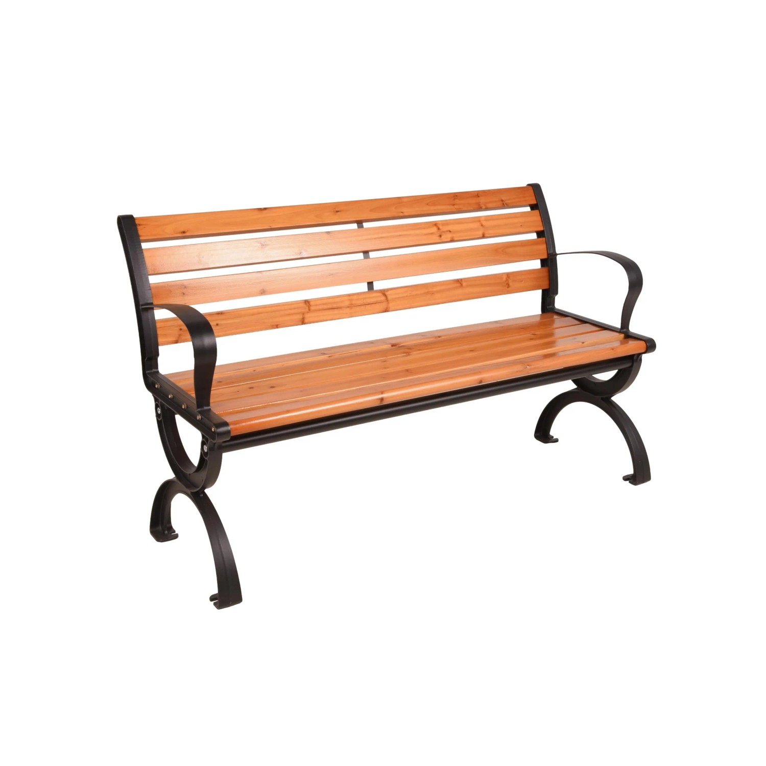 DELUKE Parkbank MAGNE 120cm Breit Holz Natur Gartenbank Wetterfest Terrassenbank Sitzbank Outdoor