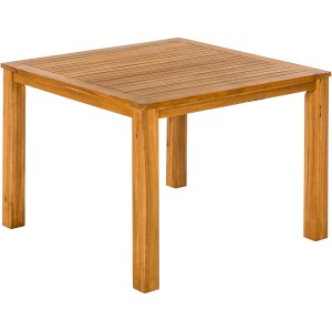 Quadratischer, brauner Merxx Gartentisch aus Holz, 110x110 cm. Ideal für den Garten.