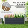 Outsunny Gartenbeet aus Stahl, kohlegrau, mit Pflanzen. Ideal für Garten und Terrasse.