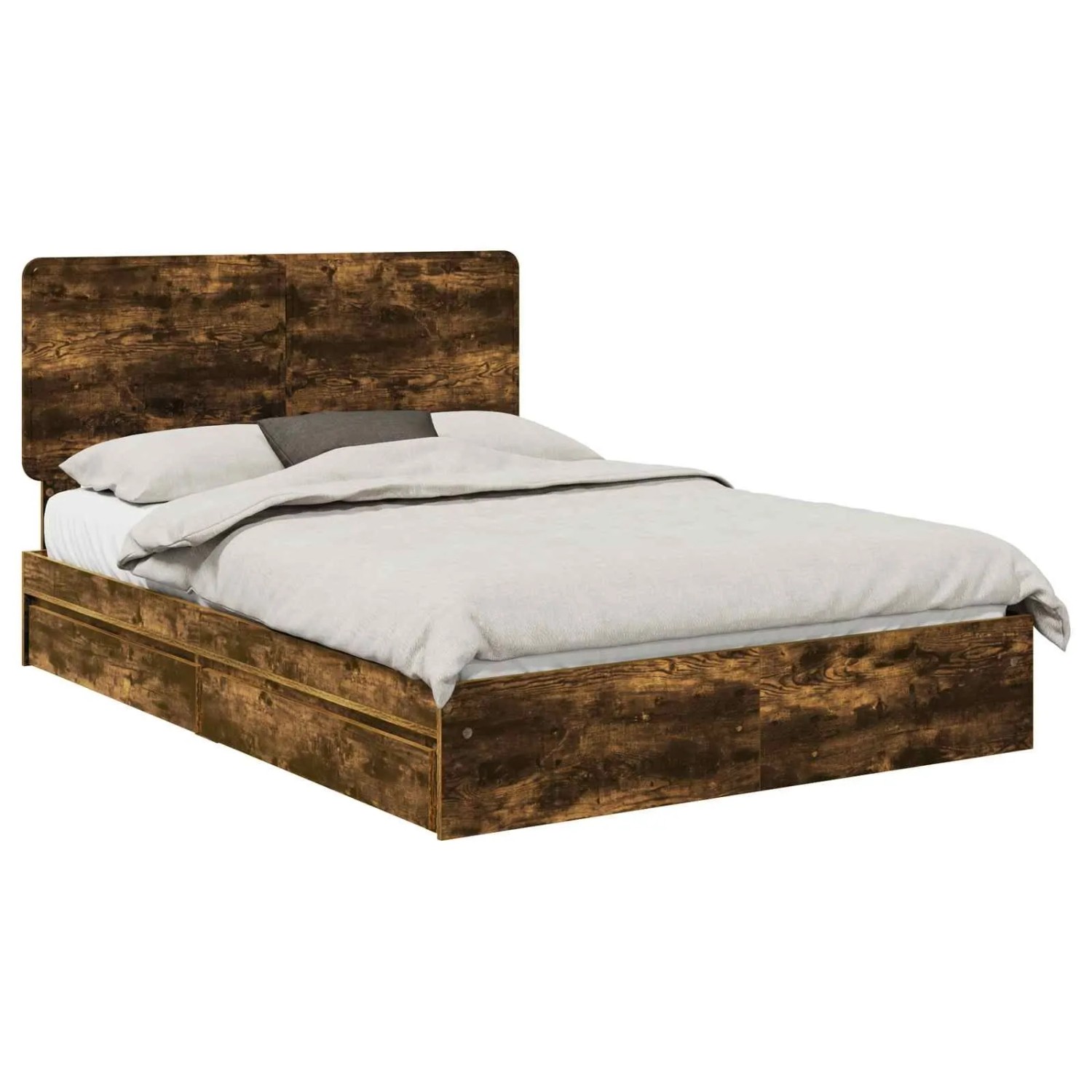 vidaXL Stauraumbett Räuchereiche 140 x 190 cm Holzwerkstoff 3412690 günstig online kaufen