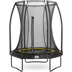Schwarzes Salta Trampolin Comfort Edition ø 153 cm mit Sicherheitsnetz.