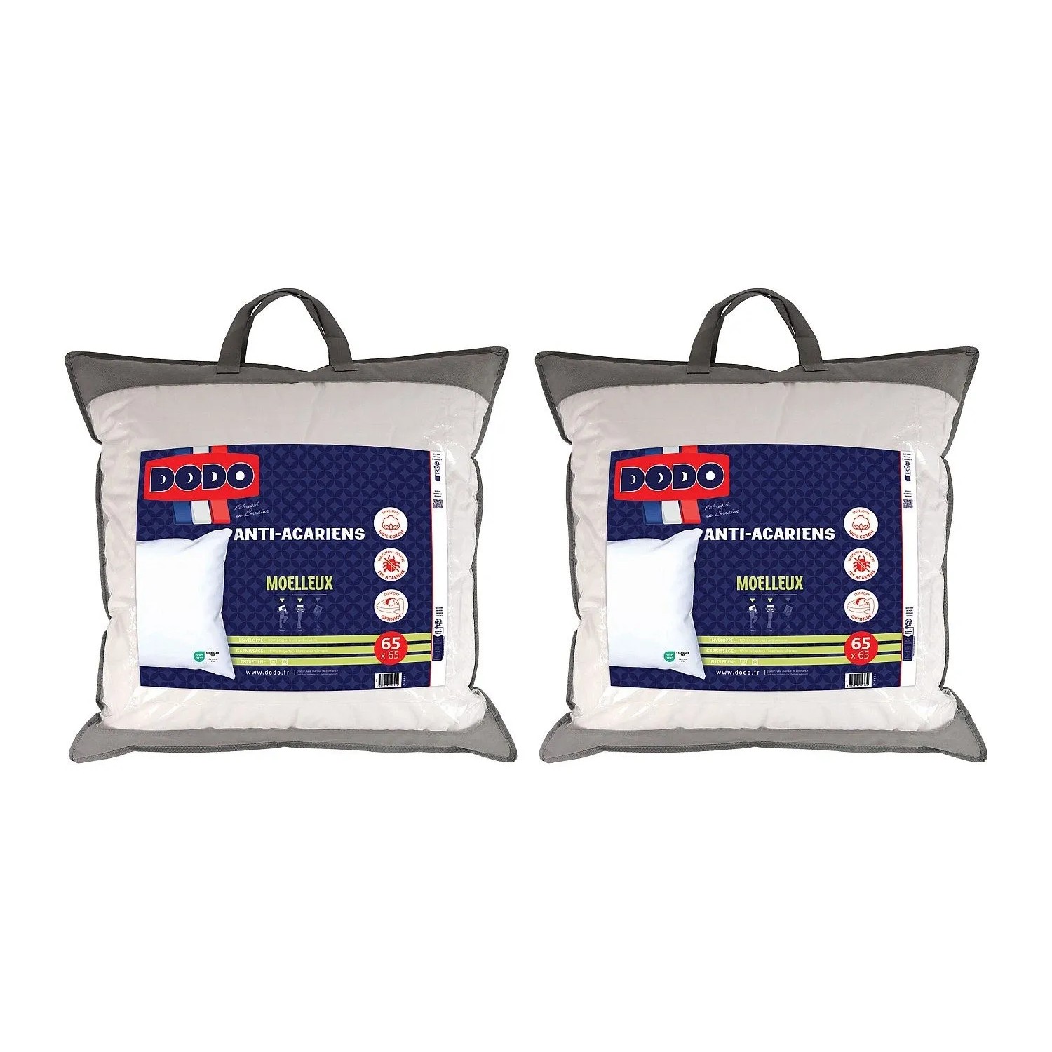 Vente-unique Kopfkissen Actiplus Weiß 65 cm