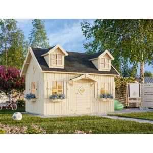 Palmako Spielhaus Marie 5,4 m² Natur Unbehandelt 286 cm x 193 cm