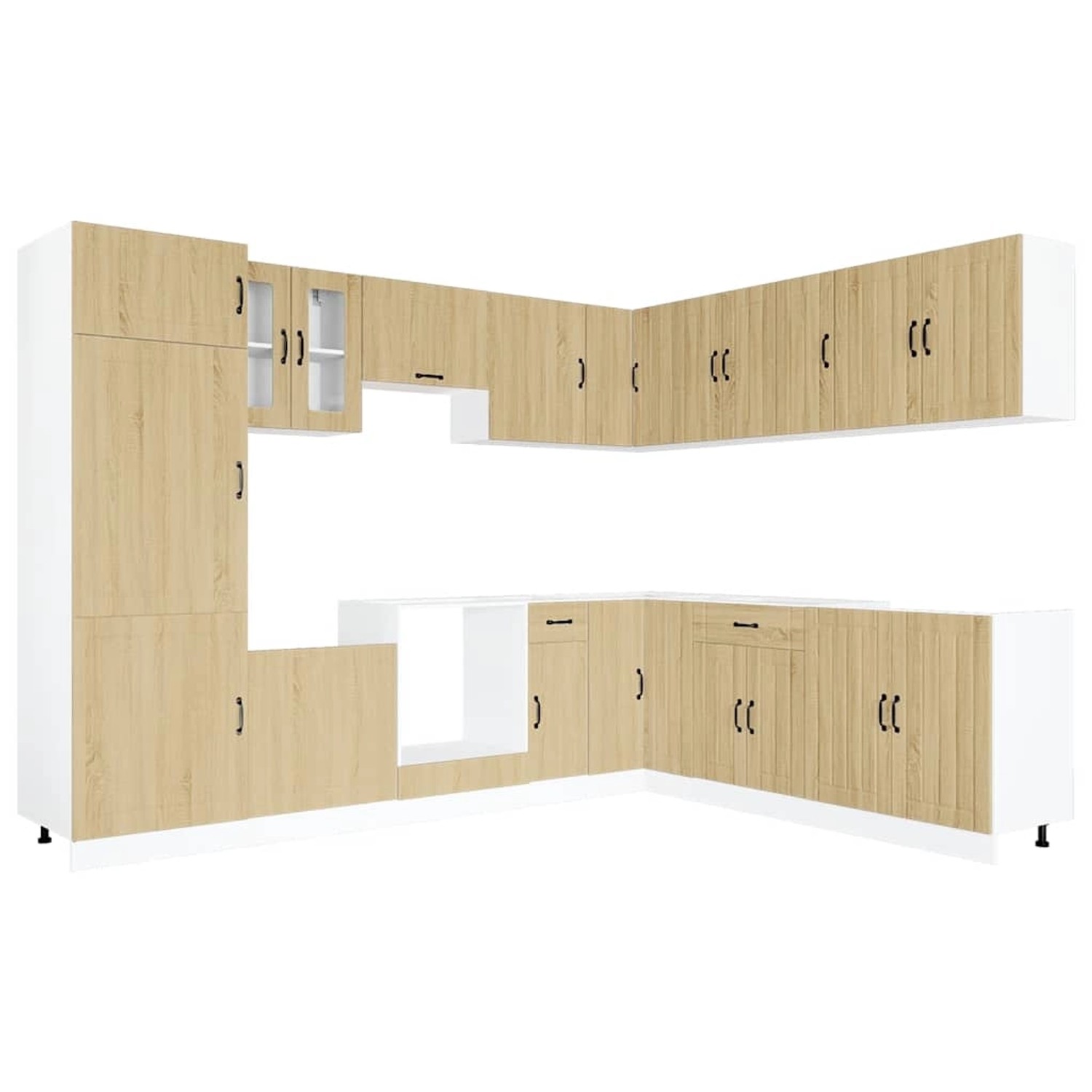 vidaXL 14-Tlg Küchenschrank-Set Lucca Sonoma-Eiche Holzwerkstoff 3314984 günstig online kaufen