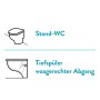 Illustration: baliv Stand WC Glasgow, Tiefspüler, spülrandlos, waagerechter Abgang.