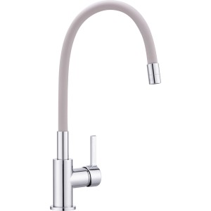 baliv Küchenarmatur KI-1820 Chrom-Taupe mit flexiblem Auslauf.