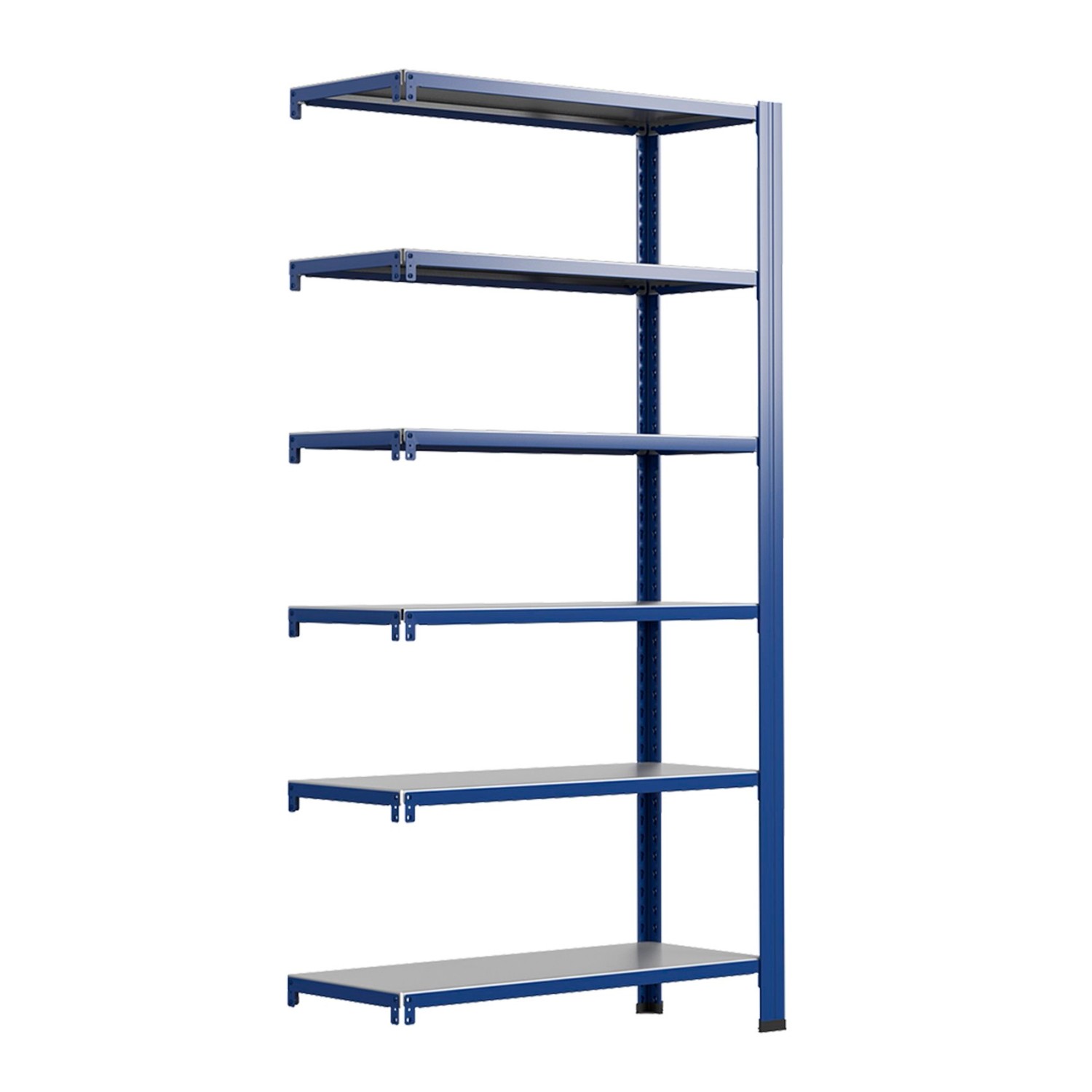 Ar Shelving T Profile Zusatzmodul Blau & Verzinkt 250x120x50 cm 6 Böden 180 kg
