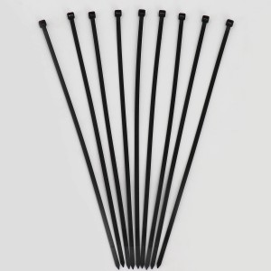 Schwarze Aquagart Kabelbinder, 300mm, für Schattiernetz, Zaunblende und Bauzaun.