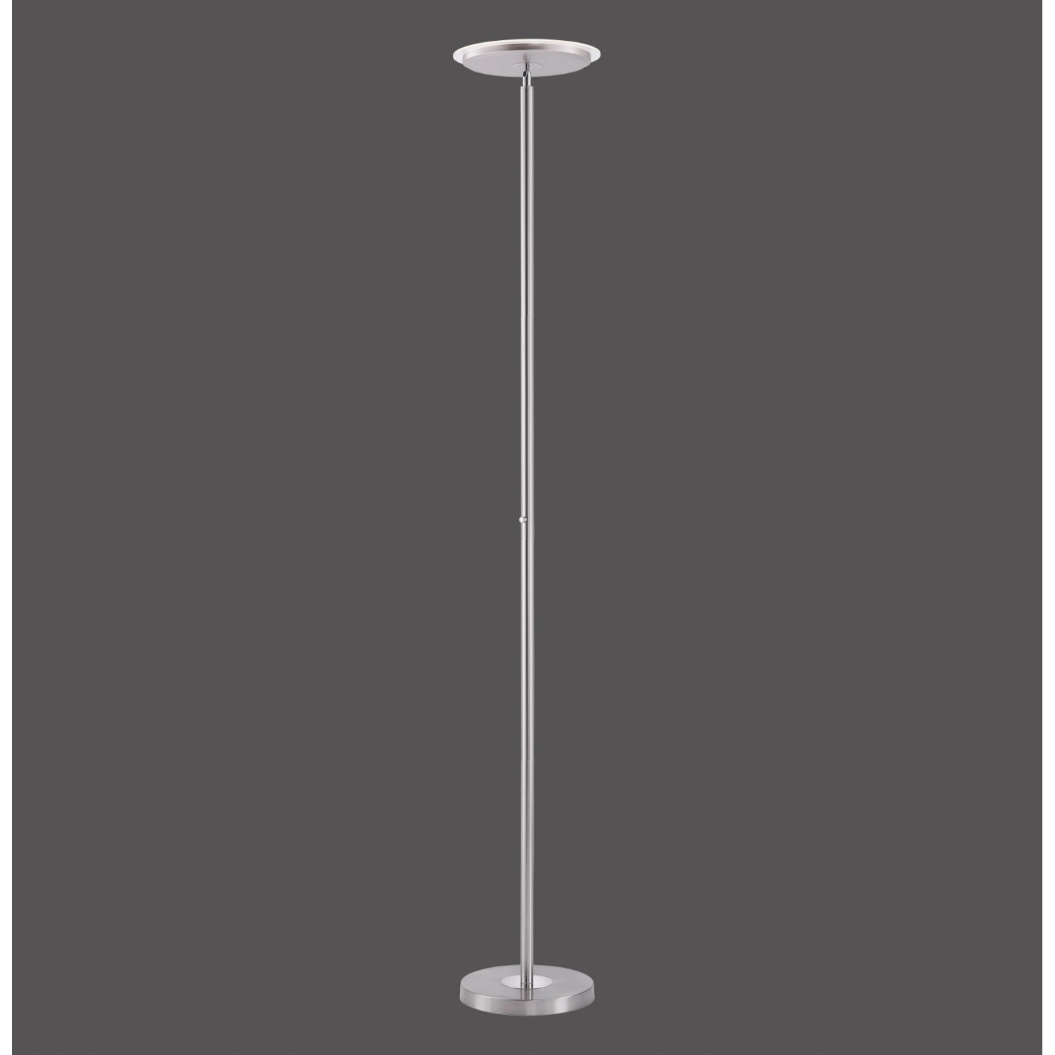 Schlichte, dimmbare Just Light Stehleuchte Hans aus Stahl, 181 cm hoch.